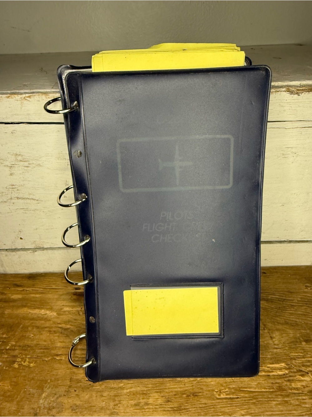 Pilot Flight Checklist Binder with Yellow Tabs